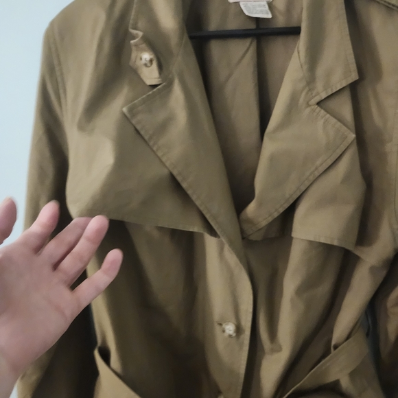 80s Banana Republic Mill Valley label 100% cotton women's trench coat belt large - Picture 9 of 12